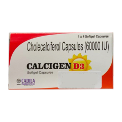 Calcigen D3 60K Capsule 4'S