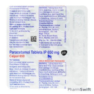 Calpol 650mg Tablet 15'S
