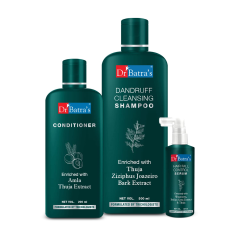 Dr Batra's Dandruff Cleansing Shampoo 500 ml + Conditioner 200 ml + Hair Fall Control Serum 125 ml