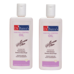 Dr Batra's Hair Fall Control Oil - Tulsi Extract, Brahmi Oil & Thuja (Pack of 2 x 200 ml)
