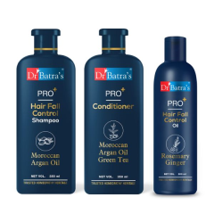 Dr Batra's Hair Fall Control Shampoo 350 ml + PRO+ Conditioner 350 ml + PRO+ Hair Fall Control Oil 200 ml
