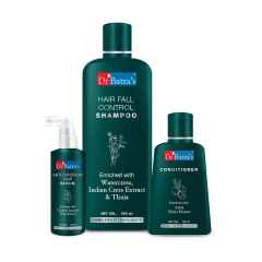 Dr Batra's Hair Fall Control Shampoo 500 ml + Anti-Dandruff Hair Serum 125 ml + Conditioner 100 ml