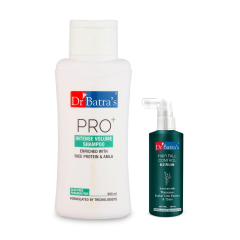 Dr Batra's PRO+ Intense Volume Shampoo 500 ml + Hair Fall Control Serum 125 ml