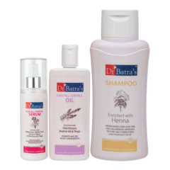 Dr Batra's Shampoo 500 ml + Hair Fall Control Oil 200 ml + Hair Fall Control Serum 125 ml