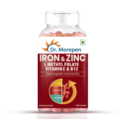 Dr. Morepen Iron & Zinc with Vitamin C & B12 Tablet 60's
