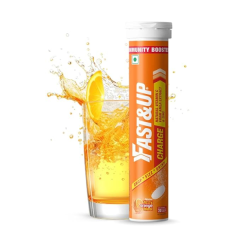 Fast&Up Charge Natural Vitamin C From Amla Extract & Zinc Tablets - Fizzy Blast Orange Flavour 20's