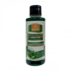 Khadi Pure Herbal Paraffin Free Hair Oil - Neem Teatree & Basil 210 ml