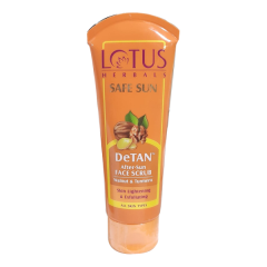 Lotus Herbals Safe Sun Detan Face Scrub - Walnut & Turmeric 100 gm
