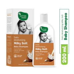 Mother Sparsh Milky Soft Baby Shampoo for Daily Moisturizing, with Milk Protein, Vitamin E and Coconut Oil 200 ml