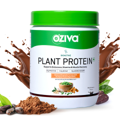 Oziva Bioactive Plant Protein (25G Vegan Protein) For Endurance & Muscle Recovery Plant-Based Protein (500G, Chocolate) 1's
