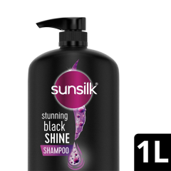 Sunsilk Stunning Black Shine Shampoo with A mla + Oil, Pearl Protein & Vitamin E 1000 ml