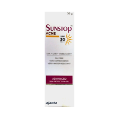 SUNSTOP ACNE SPF 30 PA +++ UVA/UVB/VISIBLE LIGHT ADVANCED SUN PROTECTION Gel 30g