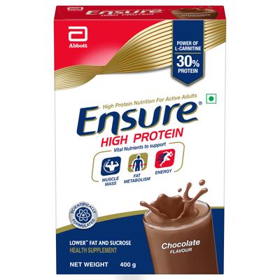 Ensure High Protein Nutrition Powder - Chocolate Flavour 400 gm (Refill Pack)