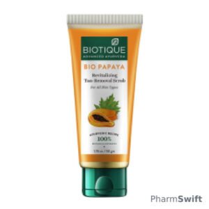 Biotique Papaya Tan Removal Brightening and Revitalizing Face Scrub -for All Skin Types 50gm