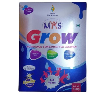 MMS Grow 2-6 Yrs Sugar Free Vanilla Flavour, 400 gm