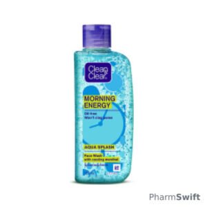Clean & Clear Morning Energy with Vitamin E & Vitamin A Removes Oil Aqua Splash with Cooling Menthol 150ml