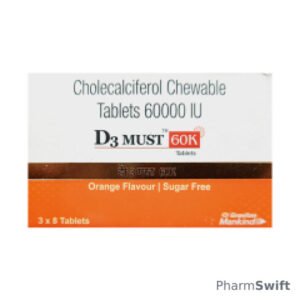 D3 MUST 60K SUGAR FREE ORANGE FLAVOUR Chewable Tablet 8's