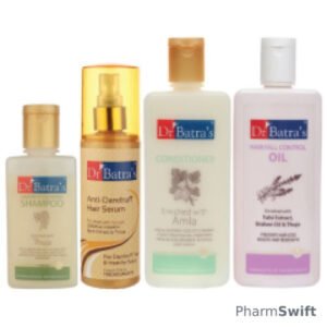 Dr Batra's Dandruff Cleansing Shampoo 100 ml + Hair Fall Control Oil 200 ml + Conditioner 200 ml + Anti-Dandruff Hair Serum