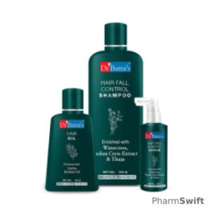 Dr Batra's Hair Fall Control Shampoo 500 ml + Hair Fall Control Serum 125 ml + Hair Oil 100 ml