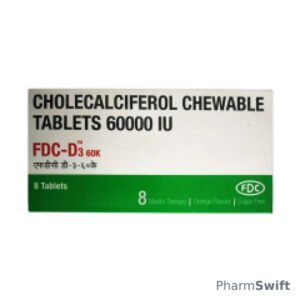 FDC D3 60K ORANGE FLAVOUR SUGAR FREE Chewable Tablet 8's