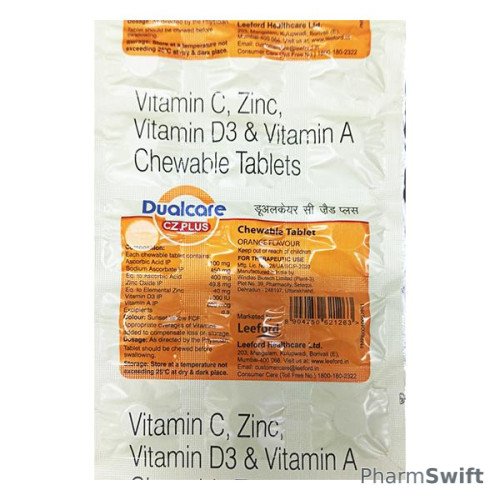 DUALCARE CZ PLUS ORANGE FLAVOUR Chewable Tablet 15's