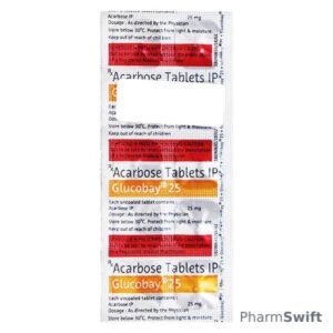 Glucobay 25mg Tablet 10'S