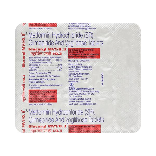 GLUCORYL MV 1/0.3mg Tablet 15's