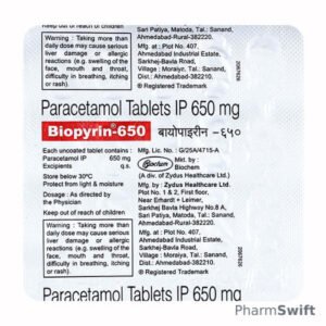 Biopyrin 650mg Tablet 15'S