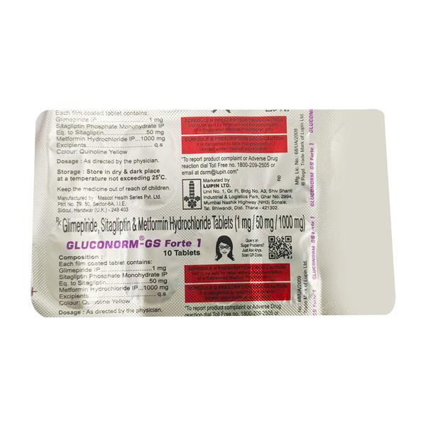 GLUCONORM GS FORTE 1 Tablet 10's