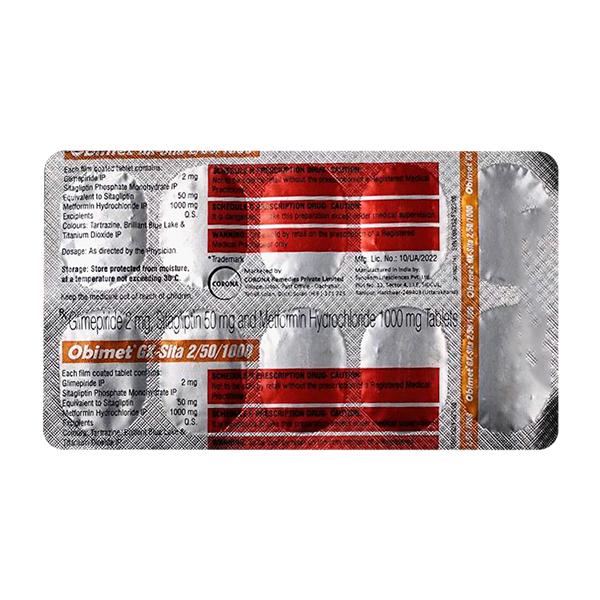 OBIMET GX SITA 50/2/1000 Tablet 10's
