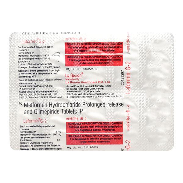 Laformin G 2/500mg Tablet 10'S