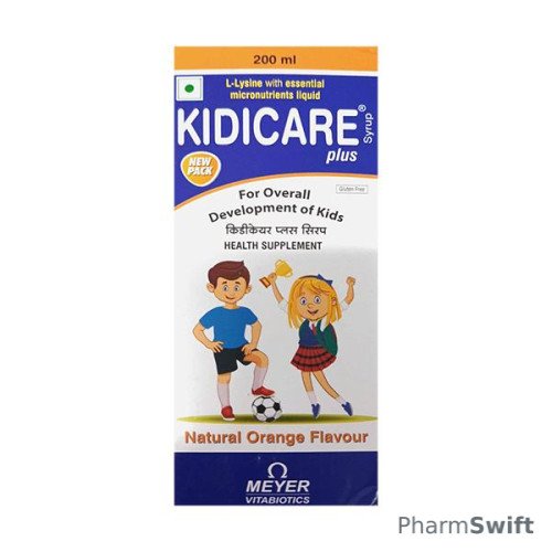 KIDICARE PLUS NATURAL ORANGE FLAVOUR GLUTEN FREE Syrup 200ml