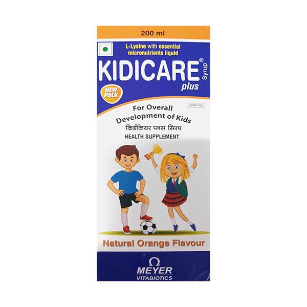 KIDICARE PLUS NATURAL ORANGE FLAVOUR GLUTEN FREE Syrup 200ml