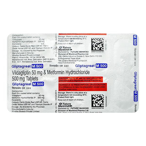 GLIPTAGREAT M 500mg Tablet 10's
