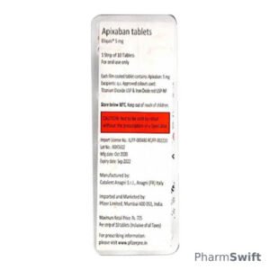 Eliquis 5mg Tablet 10'S
