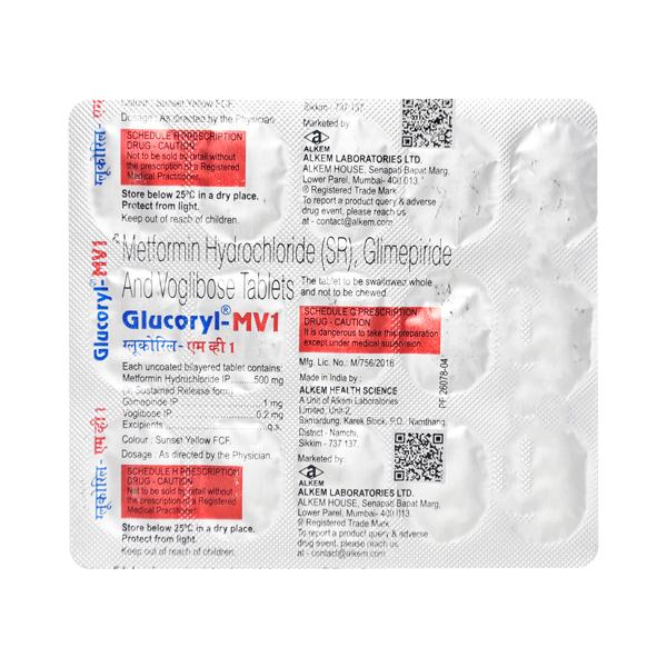 Glucoryl MV 1 Tablet 15'S