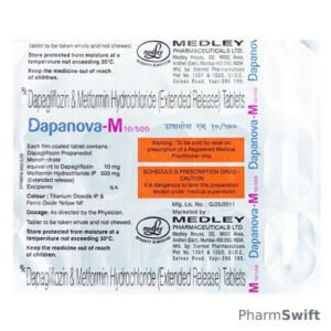 DAPANOVA M 10/500 Tablet 15's