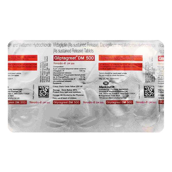 GLIPTAGREAT DM 500 Tablet 10's
