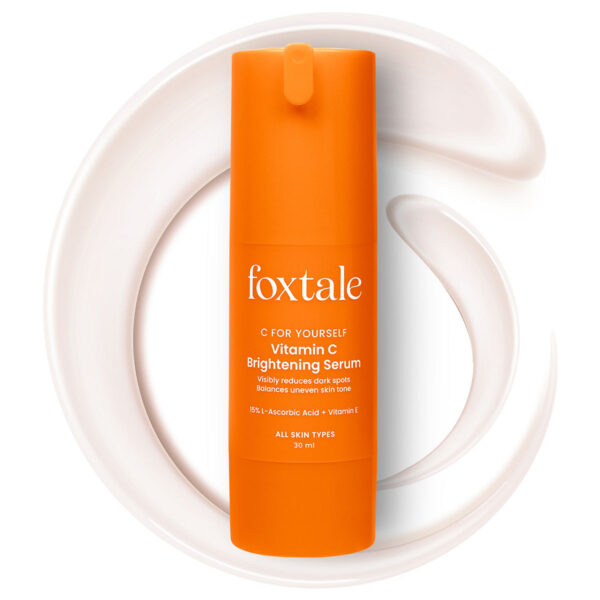 Foxtale C For Yourself Vitamin C Brightening Serum, 30 ml | With 15% L-Ascorbic Acid + Vitamin E | Reduce Dark Spots | Balance Uneven Skin Tone | All Skin Types