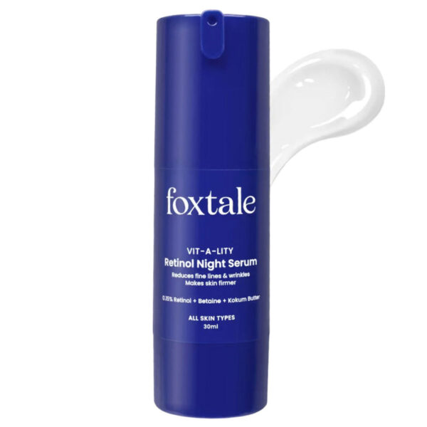 Foxtale 0.15% Retinol Night Serum, 30 ml | With Betaine & Kokum Butter | Reduces Fine Lines & Wrinkles | All Skin Types