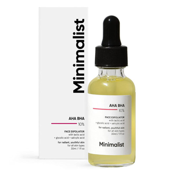 Minimalist 10% AHA BHA Face Exfoliator 30 ml| Hydrates and Soothes Skin