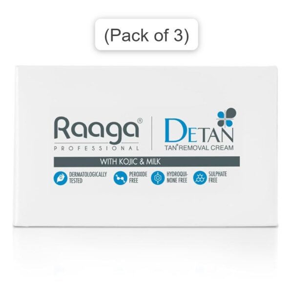 Raaga Professional De-Tan Pack | Tan Removal Cream with Kojic and Milk – (72 gm) (Pack of 3)