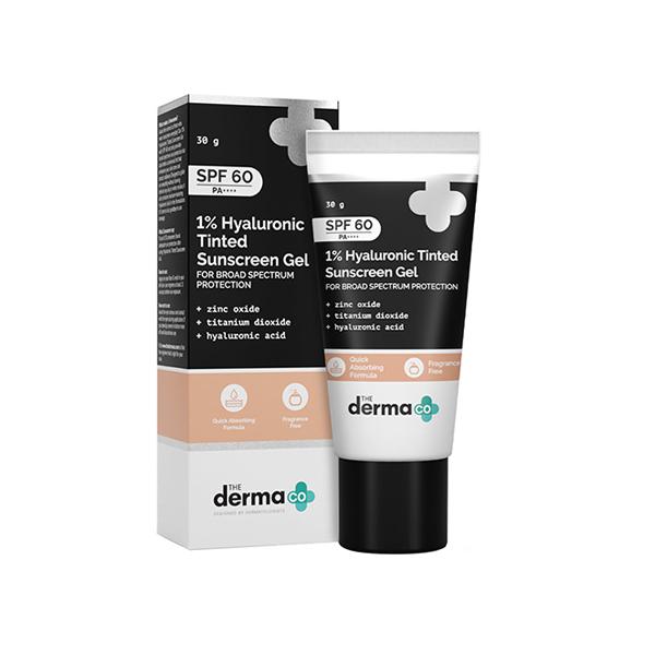 The Derma Co. 1% Hyaluronic Tinted Sunscreen Spf 60 Gel, Pa++++ 30 gm
