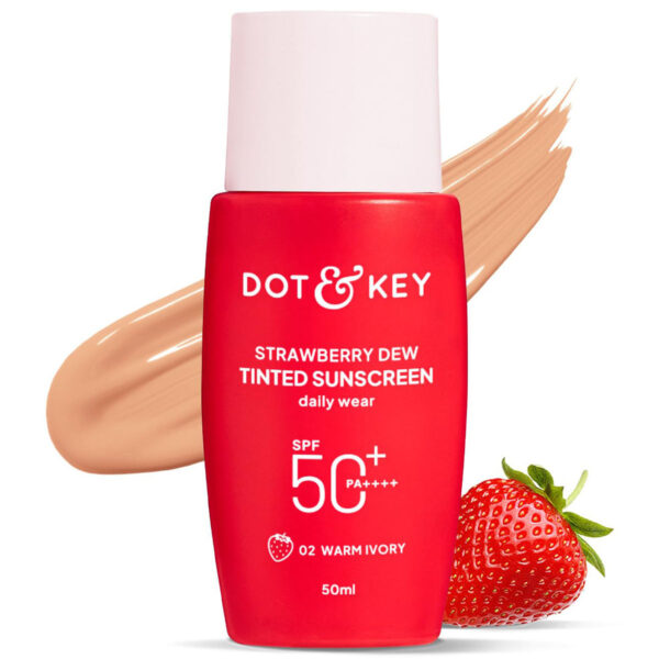 Dot & Key Strawberry Dew Tinted Sunscreen SPF 50+ PA++++, Warm Ivory, 50 ml