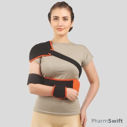 Flamingo Elastic Shoulder Immobilizer (OC - 2038) (XXL) - Black & Turqoise blue