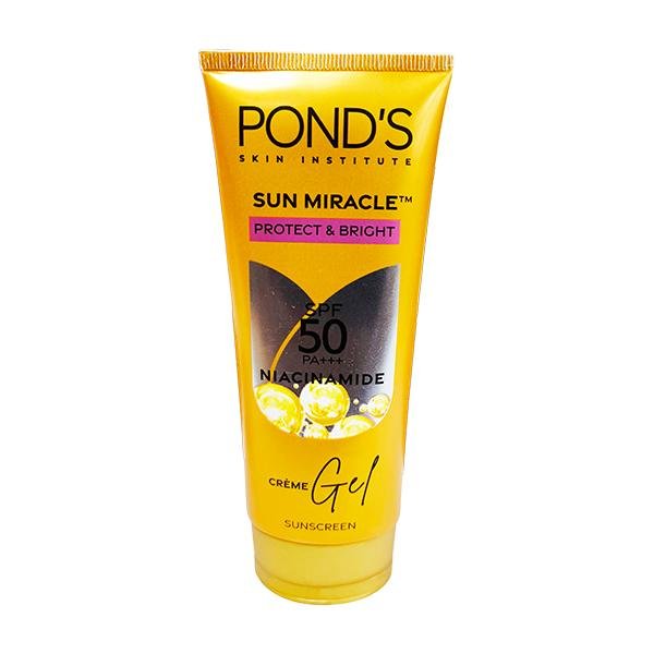 Pond's Sun Miracle SPF 50 PA+++ Creme Gel Sunscreen - Protect and Bright, with Niacinamide 100 g