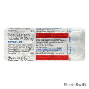 Arvast 20mg Tablet 10'S
