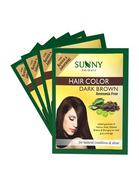 Sunny Herbals Hair Color ( 4 pcs. ) Hair Color, Dark Brown