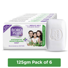 Boro Plus Antiseptic Moisturising Soap - Neem, Tulsi & Aloe Vera (Pack of 6 x 125 gm)