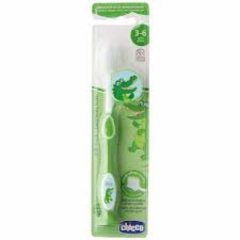 Chicco Tapered Bristles Toothbrush (Extra Soft) (3-8 Years) - Green 1's